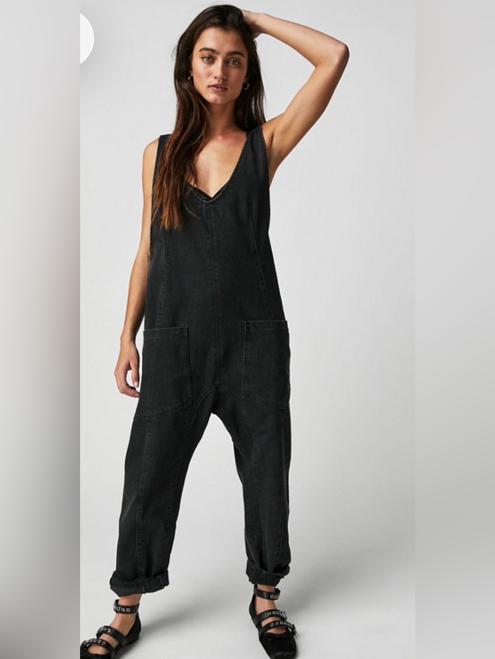 We The Free Black High Roller Jumpsuit Sz S like new!